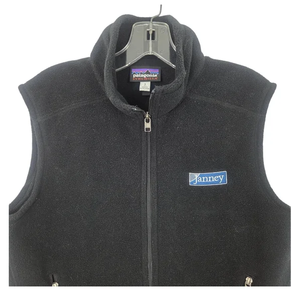 Patagonia Synchilla Fleece Vest Black Mens Small Company Embroidered Jacket - Picture 6 of 11